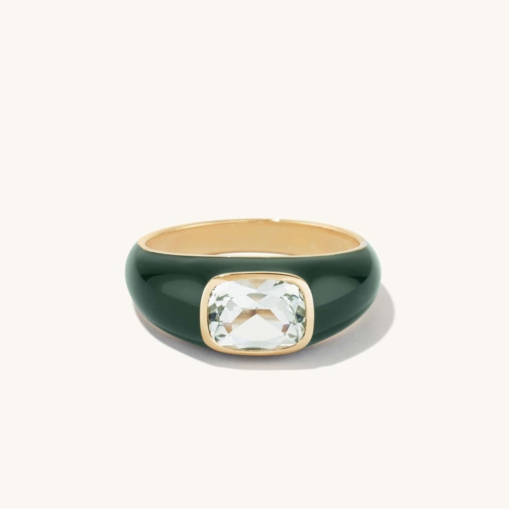 Mejuri Monochrome Prasiolite Dome Ring